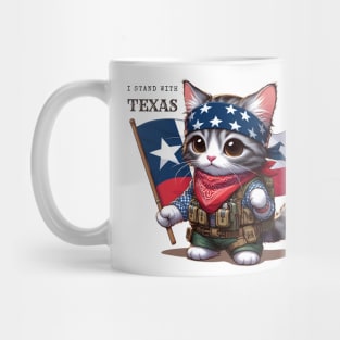 Freedom Fighter Kitten Stand With Texas Mug